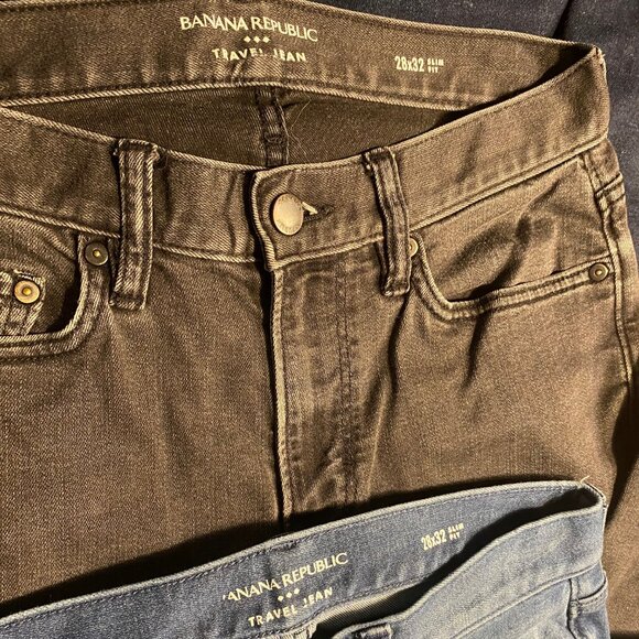 LOT OF 5 PAIRS! Banana Republic Traveler Jeans Men's SLIM 28X32, gorgeous - Picture 8 of 14